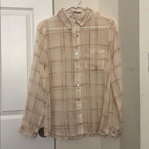 Plaid button down blouse